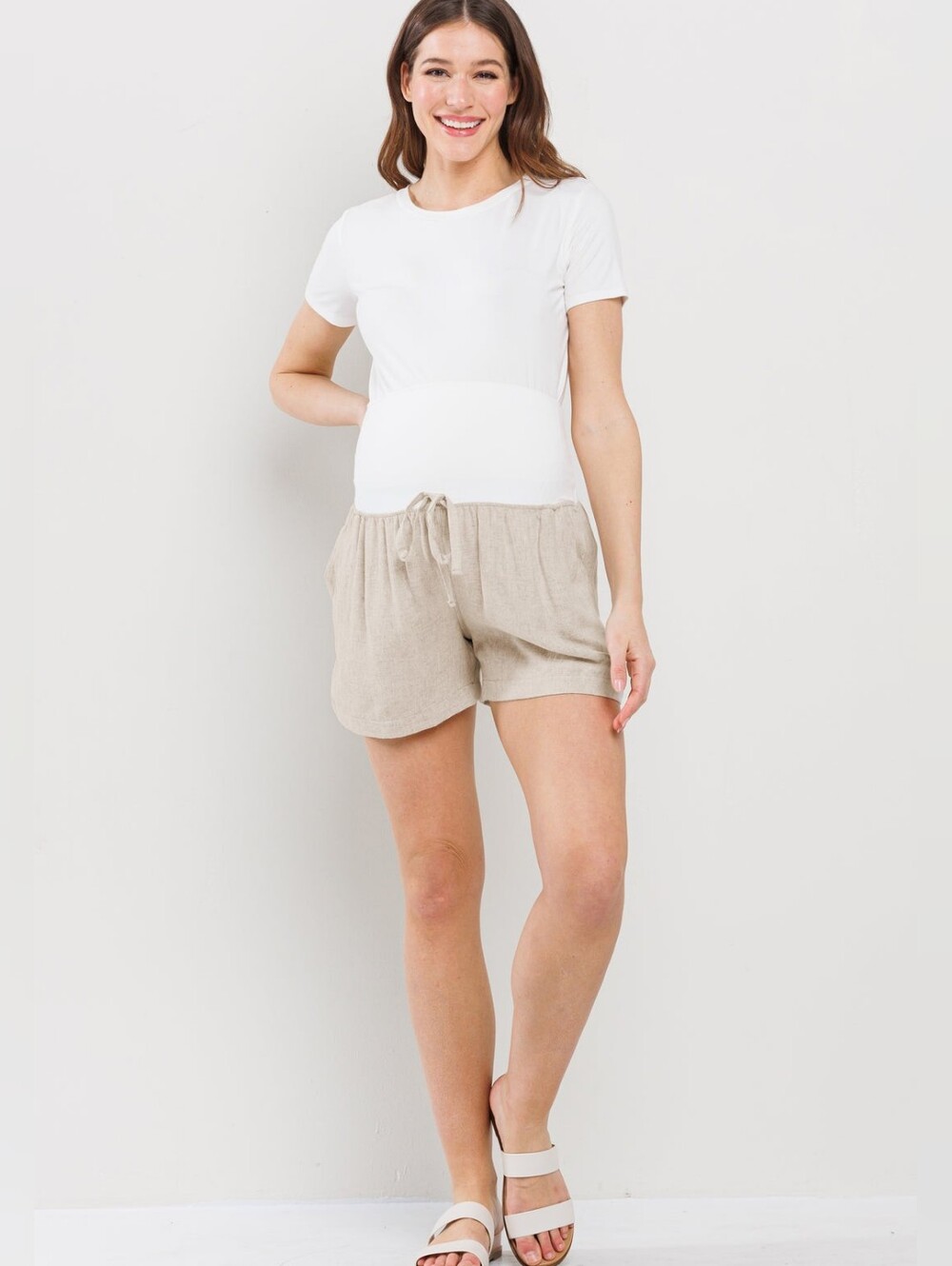 NWT Hello MIZ Drawstring Pocket Shorts with Elastic Waist